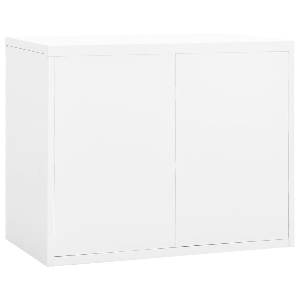 Filing Cabinet White 90x46x72.5 cm Steel