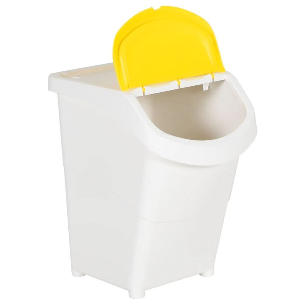 Stackable Waste Bins with Lids 3 pcs White PP 120 L