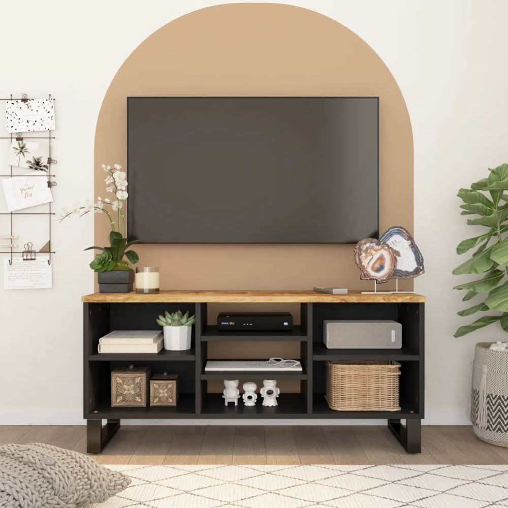 TV Cabinet 100x33x46 cm Solid Wood Mango&Engineered Wood