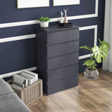 Bedroom Chest of Drawers, High Gloss 5 Drawers Dresser, Drawer Unit