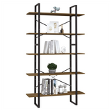 5-Tier Book Cabinet Brown 100x30x175 cm Pinewood