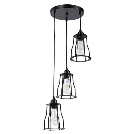 3-Lights Cage Pendant Light Hanging Lamp Ceiling Light Fixture~1381