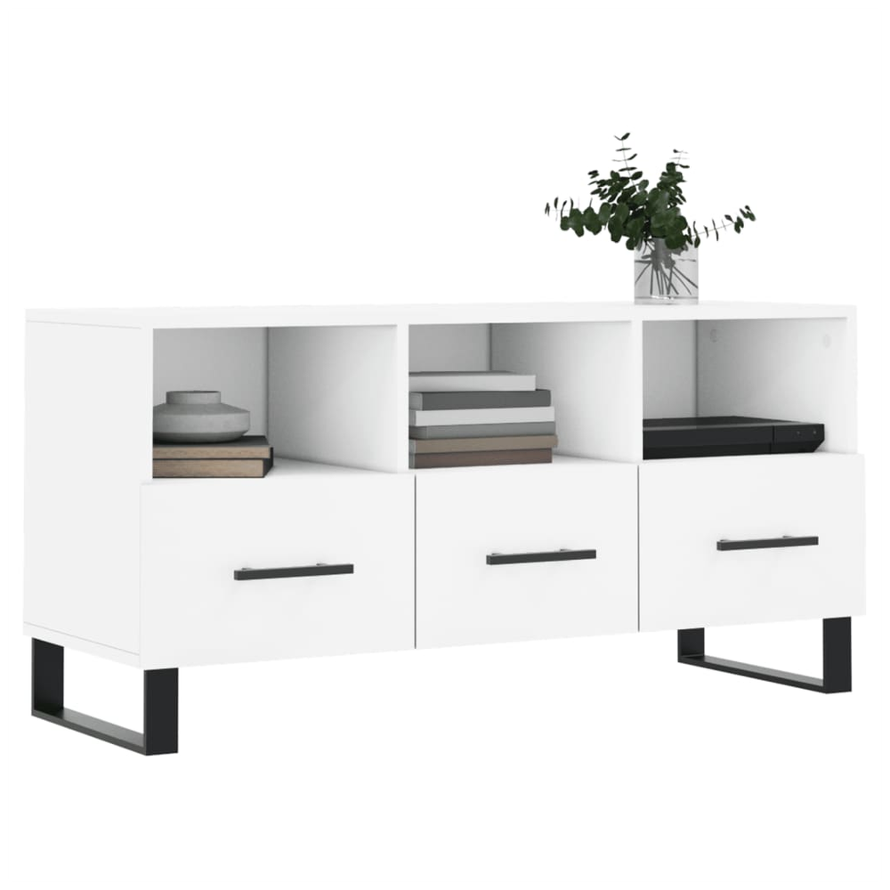 TV Cabinet White 102x36x50 cm Engineered Wood