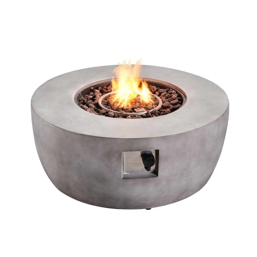 Outdoor Garden Gas Fire Pit Table Heater with Lava Rocks & Cover