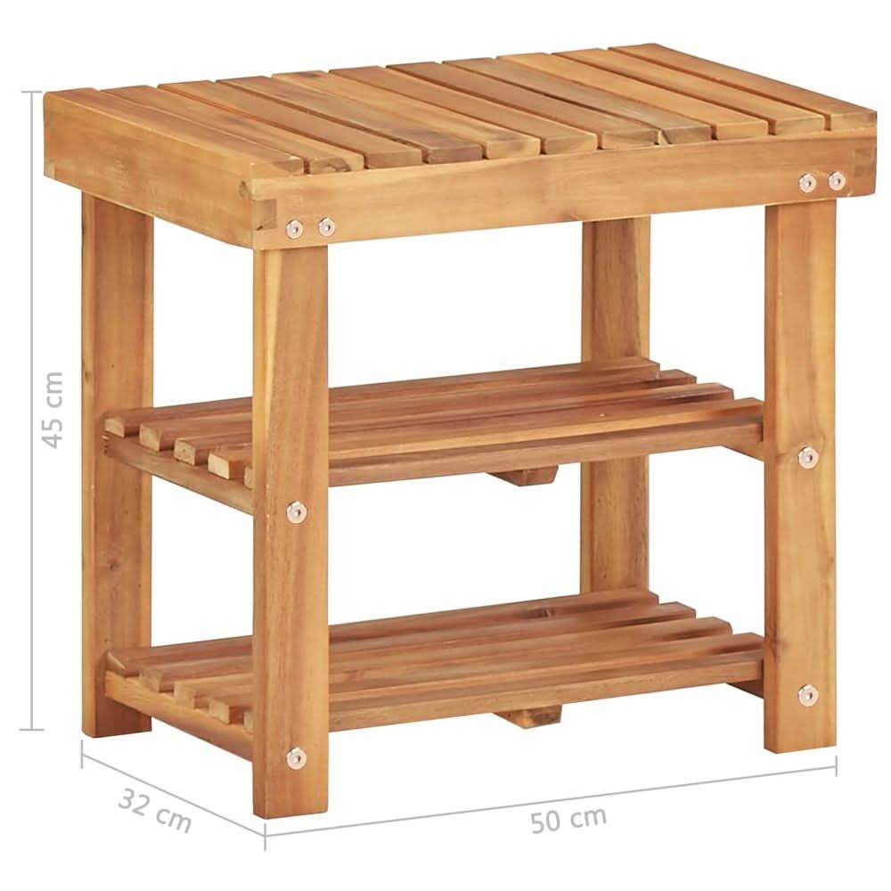 Shoe Rack 50x32x45 cm Solid Acacia Wood