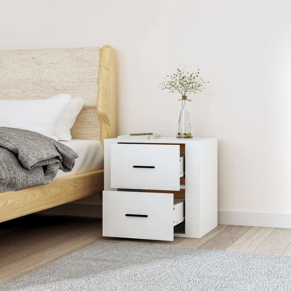 Wall-mounted Bedside Cabinet White 50x36x47 cm