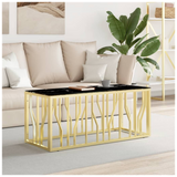 Coffee Table Gold 110x45x45 cm Stainless Steel and Glass