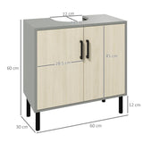 kleankin Bathroom Sink Cabinet, Under Sink Basin Storage Cupboard with Shelf