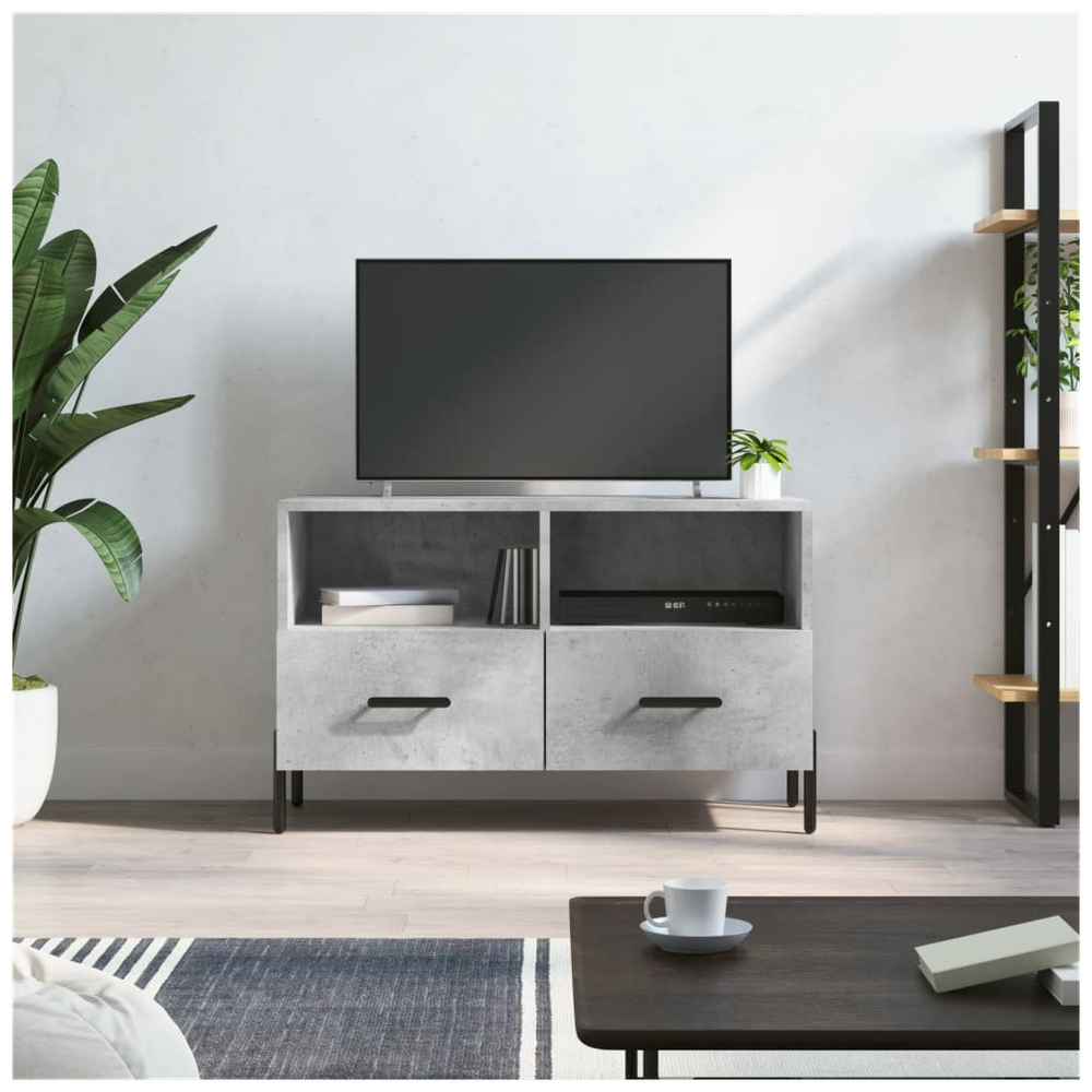 TV Cabinet Concrete Grey 80x36x50 cm Engineered Wood