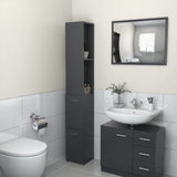 Bathroom Cabinet Smoked Oak 25x25x170 cm Engineered Wood