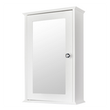 Single Door Mirror Indoor Bathroom Wall Mounted Cabinet Shelf White