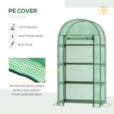 Mini Greenhouse with Storage Shelf, Roll-Up ZipDoorPE Cover, Green