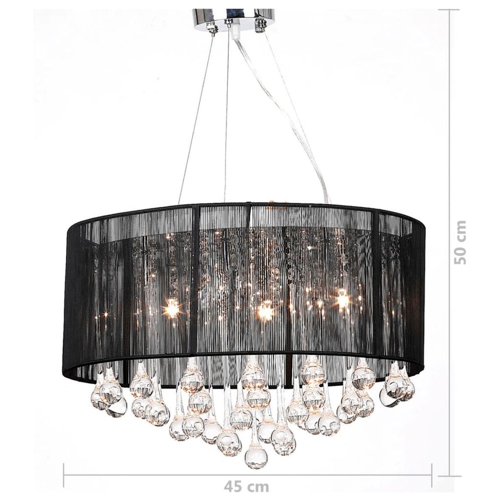 Chandelier with 85 Crystals Black