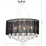 Chandelier with 85 Crystals Black