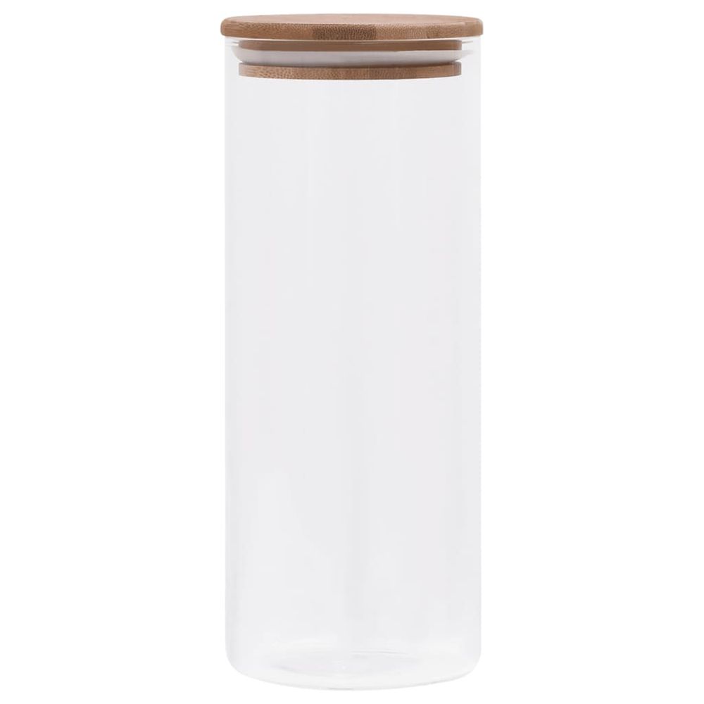 Storage Glass Jars with Bamboo Lid 6 pcs 1000 ml