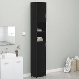 Bathroom Cabinet Smoked Oak 32x25.5x190 cm Engineered Wood