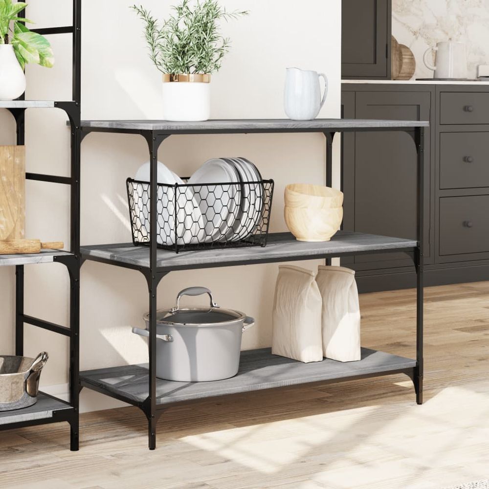 Kitchen Trolley Grey Sonoma 102x50x95 cm Engineered Wood