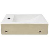 Basin with Faucet Hole Rectangular Ceramic White 46x25.5x12 cm