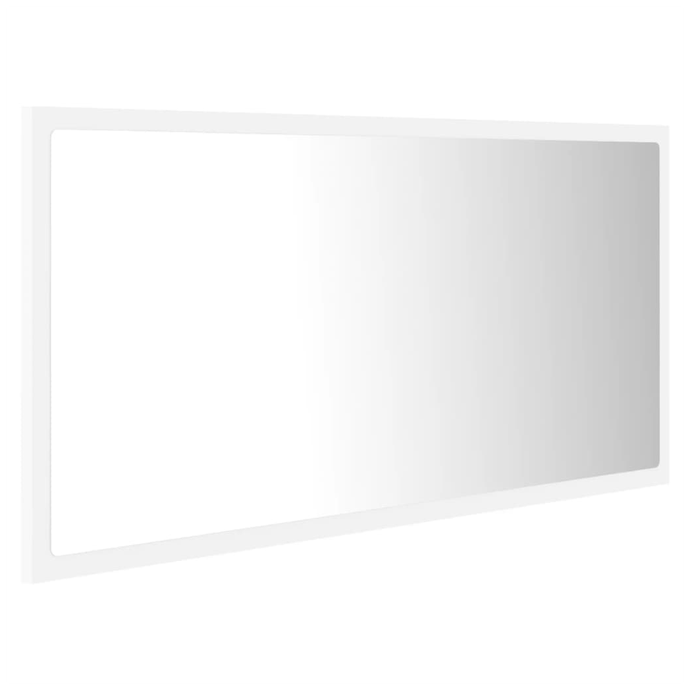 LED Bathroom Mirror White 90x8.5x37 cm Acrylic