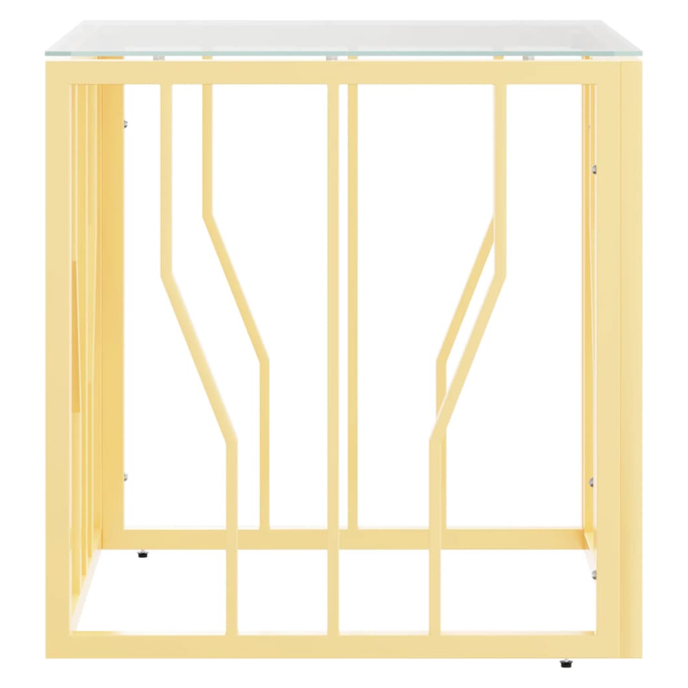 Coffee Table Gold 50x50x50 cm Stainless Steel and Glass