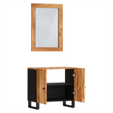 2 Piece Bathroom Furniture Set Solid Wood Acacia