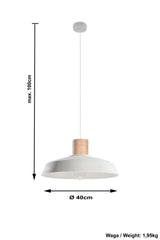 Modern Pendant lamp AFRA Concrete/Wood Loft Design LED E27