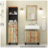 3 Piece Bathroom Furniture Set Solid Wood Reclaimed