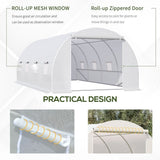 Outsunny 6 x 3 x 2 m Polytunnel Greenhouse w/ Zippered Door and 8 Windows