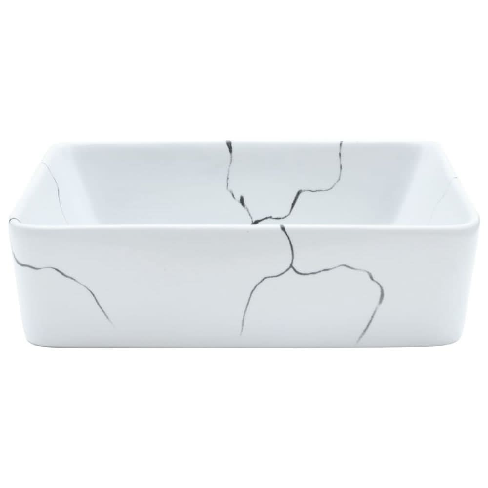 Countertop Basin White Rectangular 46x35.5x13 cm Ceramic