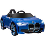 BMW i4 Licensed 12V Kids Electric Ride-On Car with Remote Control - Blue