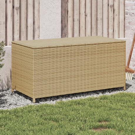 Garden Storage Box Poly Rattan 200x50x60 cm Black