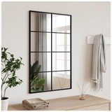 Wall Mirror Black 50x80 cm Rectangle Iron