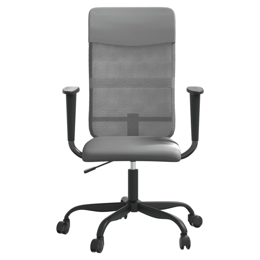 Office Chair Grey Mesh Fabric and Faux Leather