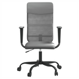 Office Chair Grey Mesh Fabric and Faux Leather