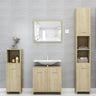 4 Piece Bathroom Furniture Set Smoked Oak Engineered Wood