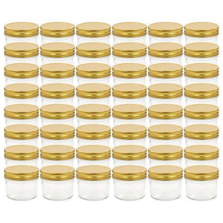 Glass Jam Jars with Gold Lid 48 pcs 110 ml