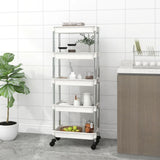 5-Tier Kitchen Trolley Black 42x29x128 cm Iron and ABS