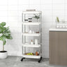 5-Tier Kitchen Trolley Black 42x29x128 cm Iron and ABS