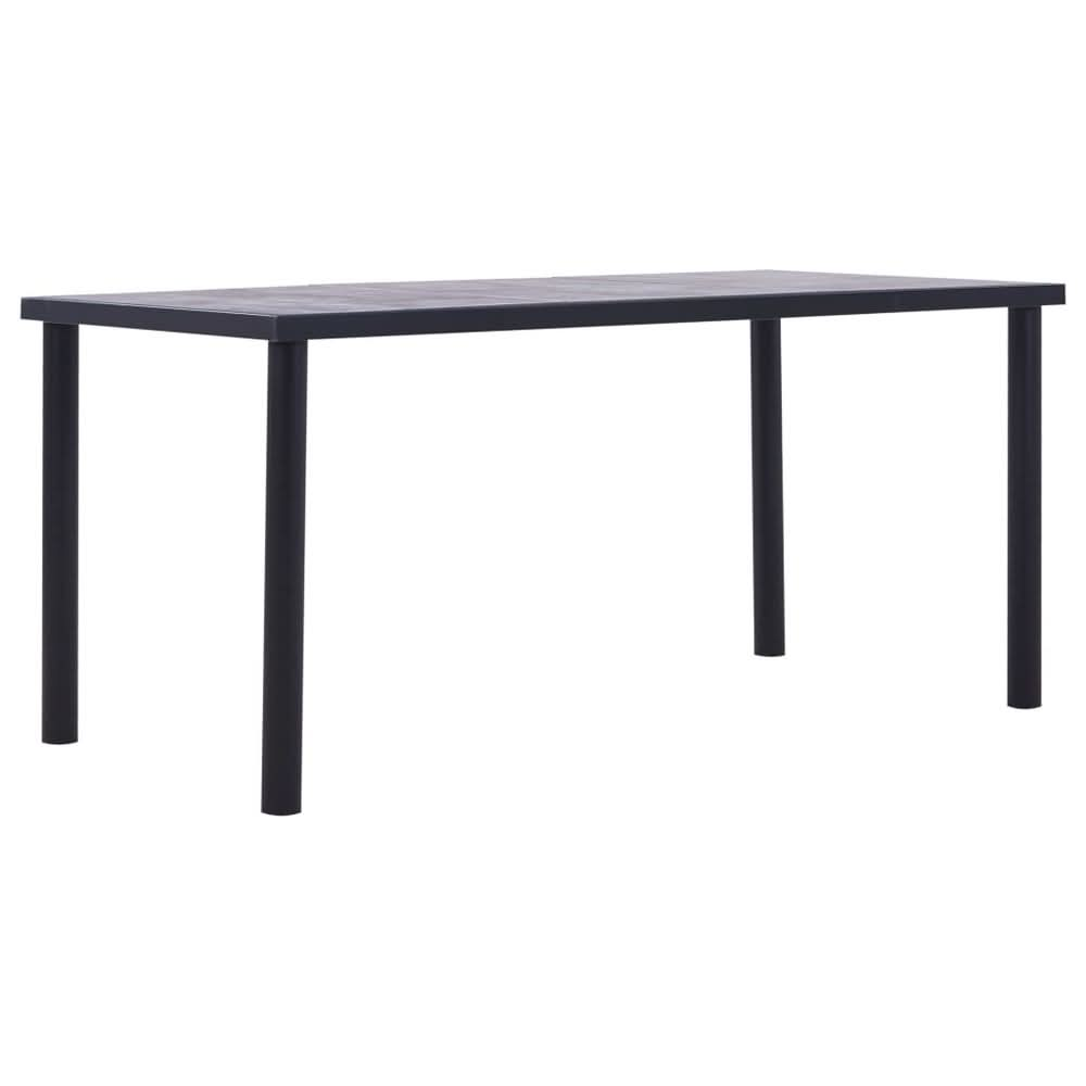 Dining Table Black and Concrete Grey 120x60x75 cm MDF