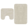 Bathroom Mat Set 2 Pieces Fabric Beige