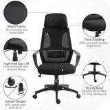 Mesh Back Office Chair w/ Adjustable Height Padded Headrest Black Vinsetto