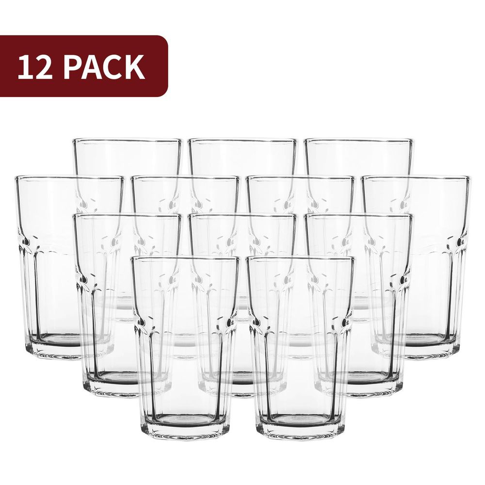 12 Traditional Highball Glass Tumblers - 300ml (10.5oz) Highball Glasses