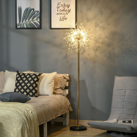 Modern Floor Lamp with Dandelion-like Lampshade for Bedroom