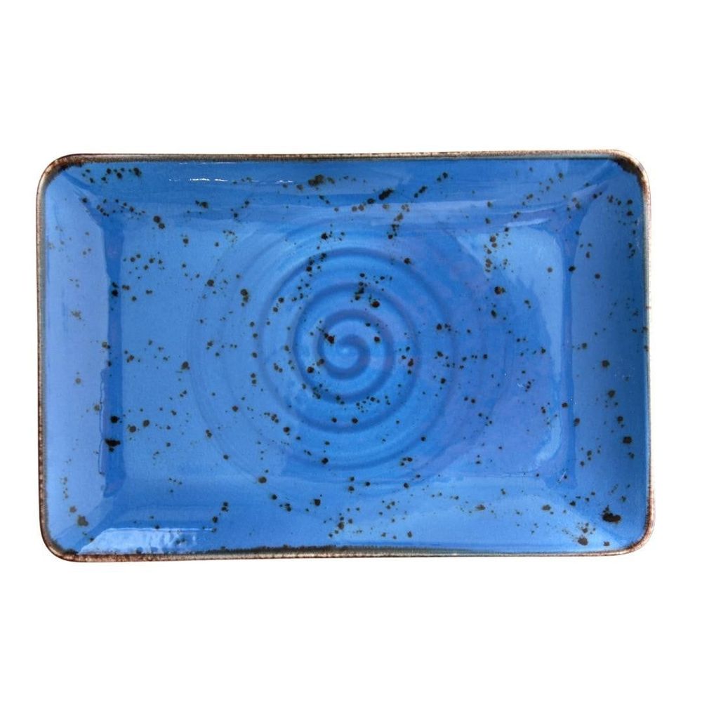 Porcelain Serving Plate&Platter Pebble Marine Blue 30cm