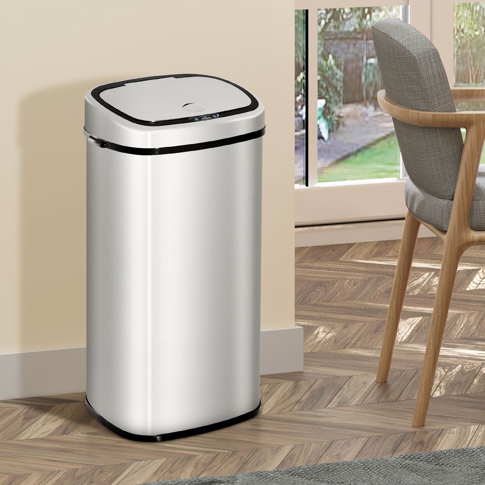 Sensor Bin 68 L Dustbin Stainless Steel Automatic Silver Dust-Silver