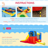 Kids Bouncy Castle with Slide Pool Trampoline Climbing Wall w/ Blower