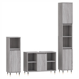 3 Piece Bathroom Furniture Set Grey Sonoma Engineered Wood