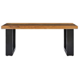 Coffee Table 100x50x40 cm Solid Teak Wood and Lava Stone & Polyresin