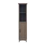 Wooden Bathroom Tall Linen Tower Storage Cabinet EHF-F0012