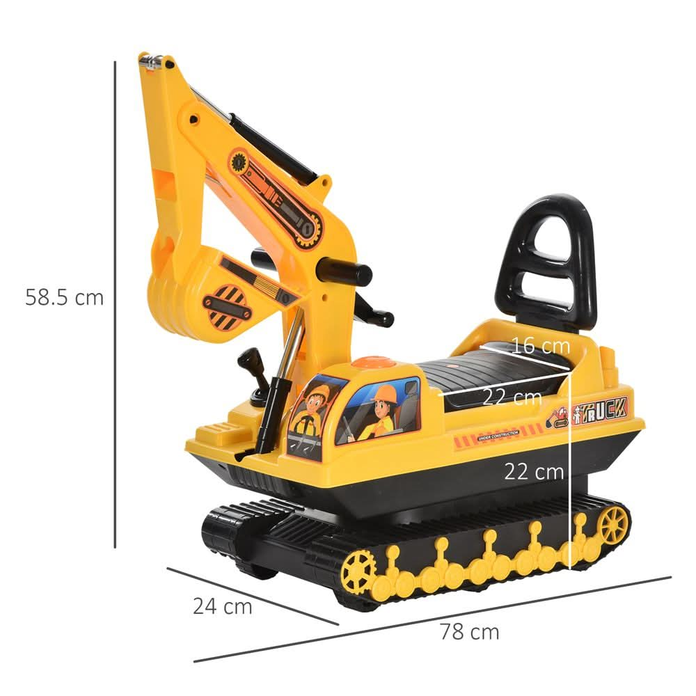 Ride On Excavator Toy Tractors Digger Movable Walker Construction Truck